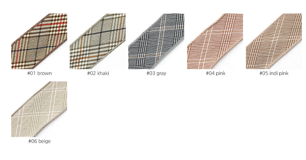 South Korea Imported Ribbon Curved Small Plaid Handmade DIY Hair Bow Accessories Materials Shoe Ornament Hat