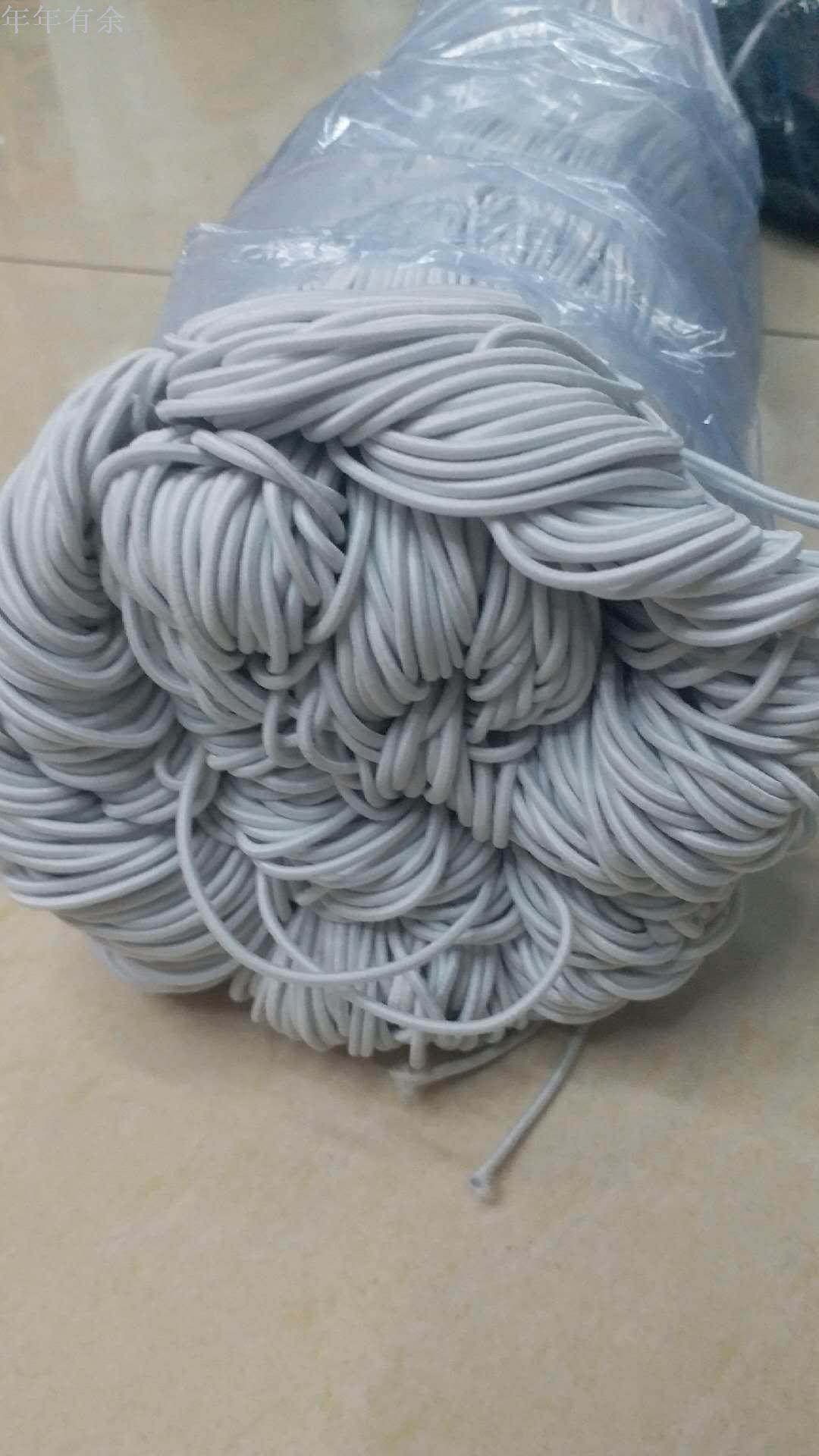 Factory direct selling 3.0mm black and white imported latex elastic rope clothing hat garment round elastic belt