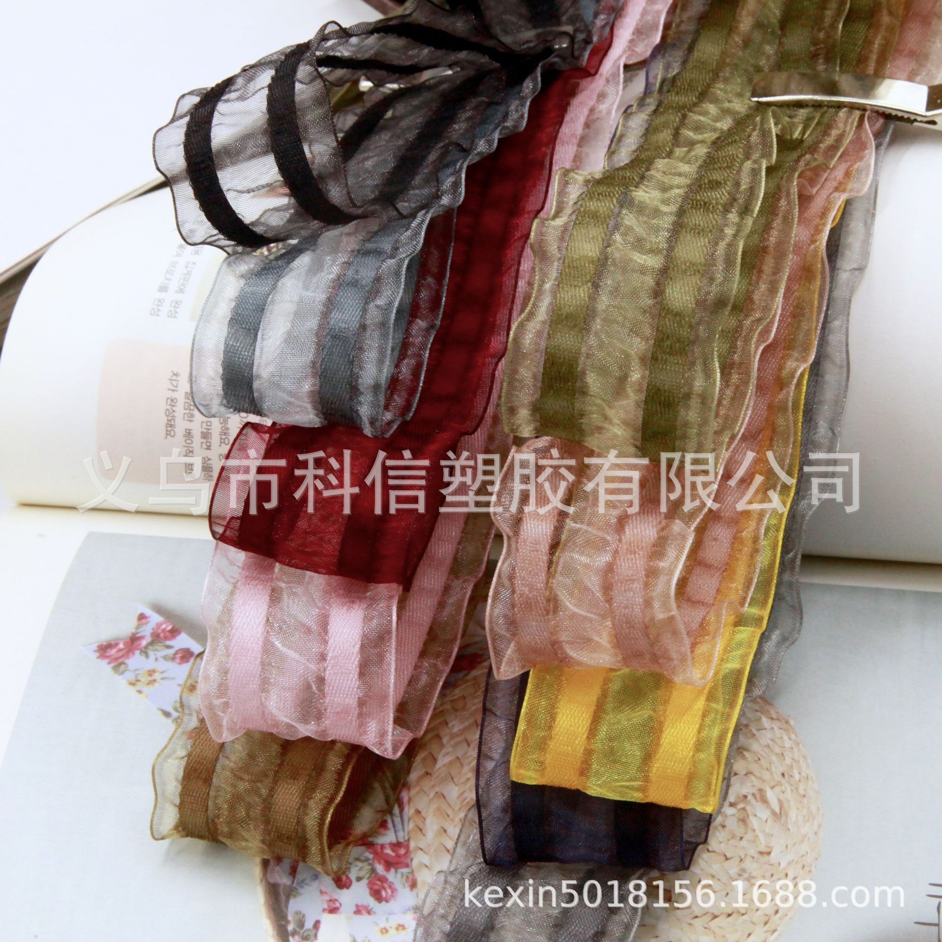 South Korea Imported Ribbon Pleated Skirt Band Handmade DIY Hair Accessories Belt Clothing Hat Accessories Gift Box