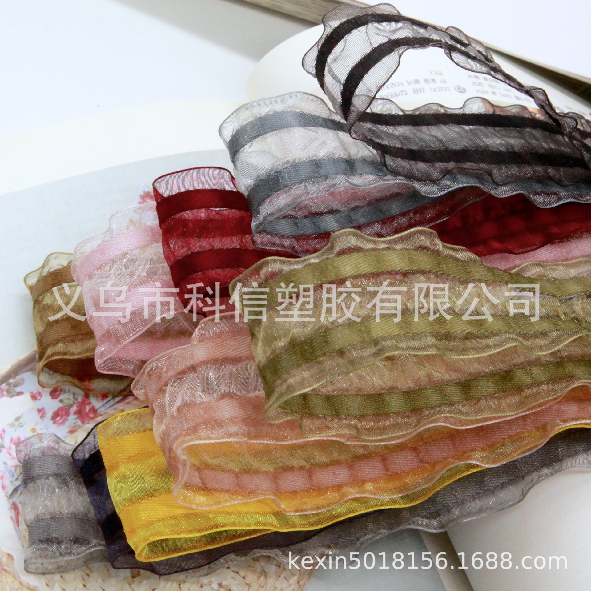 South Korea Imported Ribbon Pleated Skirt Band Handmade DIY Hair Accessories Belt Clothing Hat Accessories Gift Box
