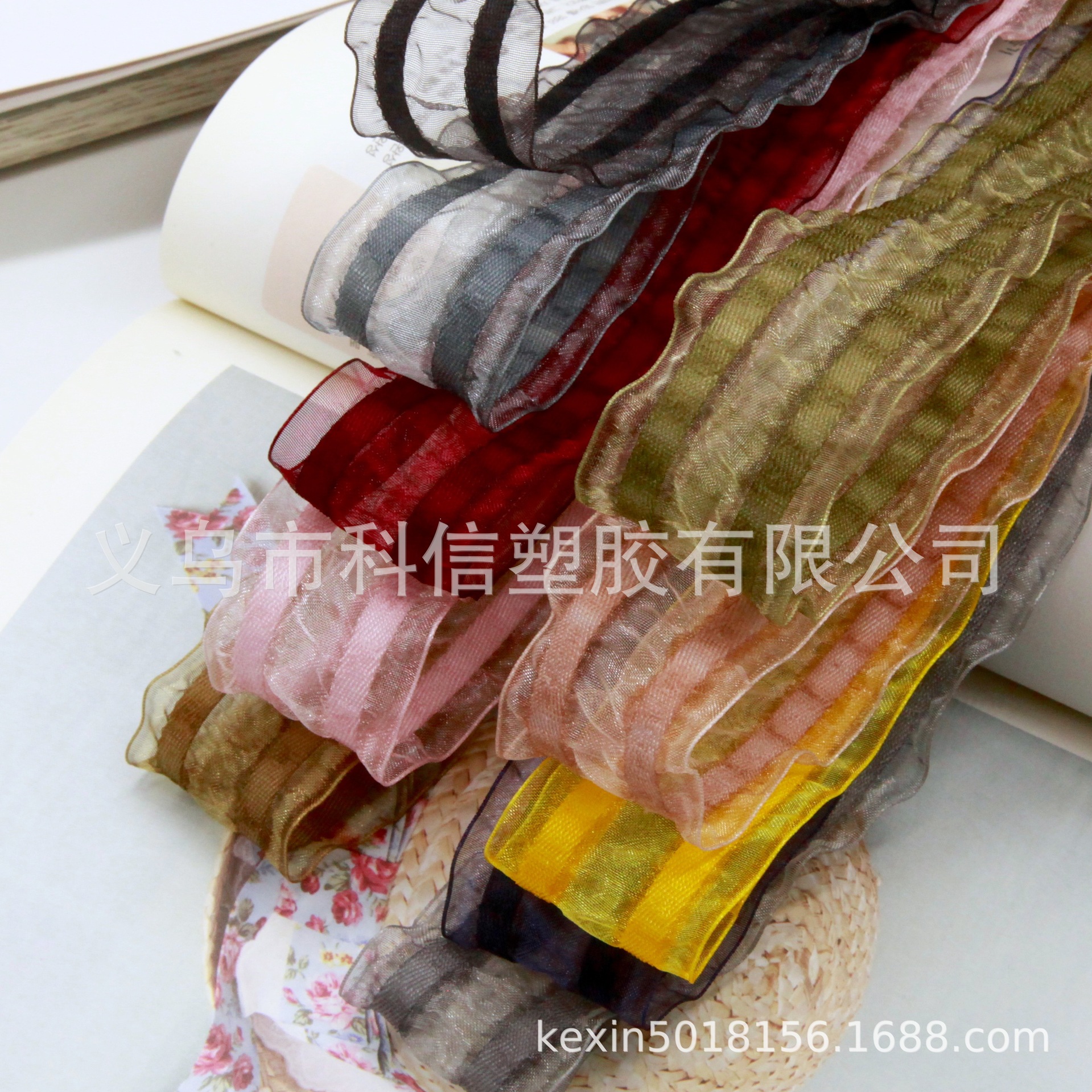 South Korea Imported Ribbon Pleated Skirt Band Handmade DIY Hair Accessories Belt Clothing Hat Accessories Gift Box
