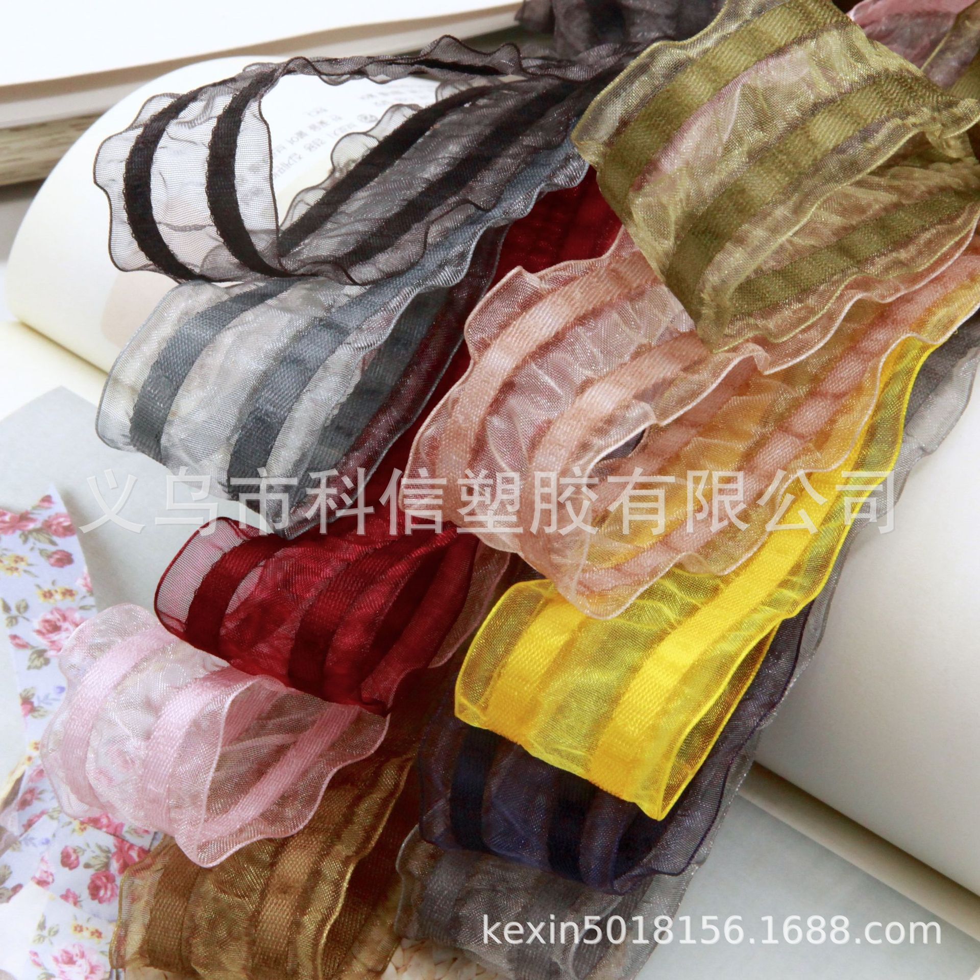 South Korea Imported Ribbon Pleated Skirt Band Handmade DIY Hair Accessories Belt Clothing Hat Accessories Gift Box
