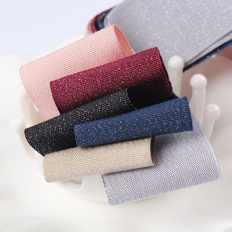 Korean imported silver ribbon packaging gifts DIY bow ribbon top hat garment accessories tripod letter thread
