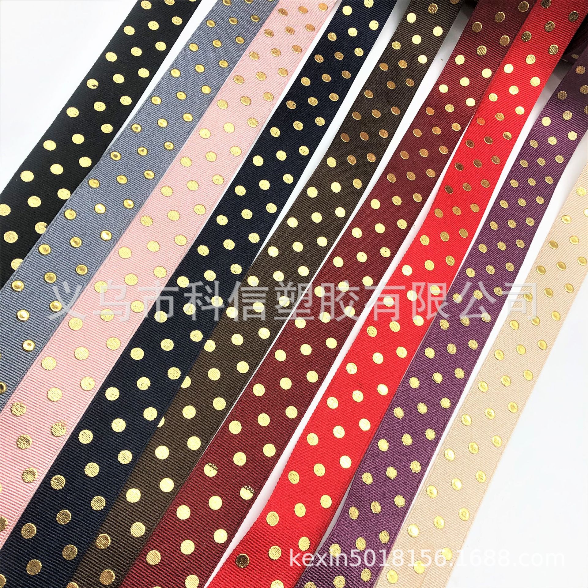 South Korea Imported Ribbon Bronzing Dot Ribbed Band Handmade DIY Bow Hair Accessories Hat Clothing Accessories South Korea Imported Ribbon Bronzing Dot Ribbed Band Handmade DIY Bow Hair Accessories Hat Clothing Accessories
