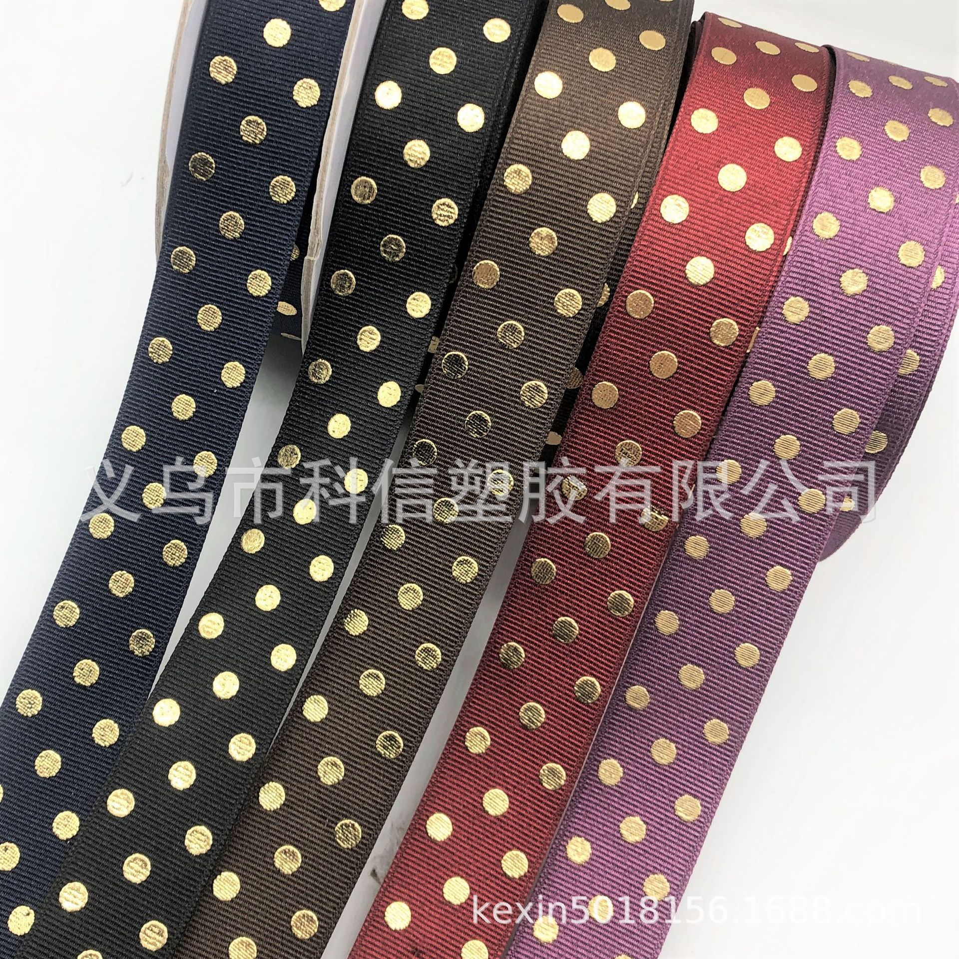 South Korea Imported Ribbon Bronzing Dot Ribbed Band Handmade DIY Bow Hair Accessories Hat Clothing Accessories South Korea Imported Ribbon Bronzing Dot Ribbed Band Handmade DIY Bow Hair Accessories Hat Clothing Accessories