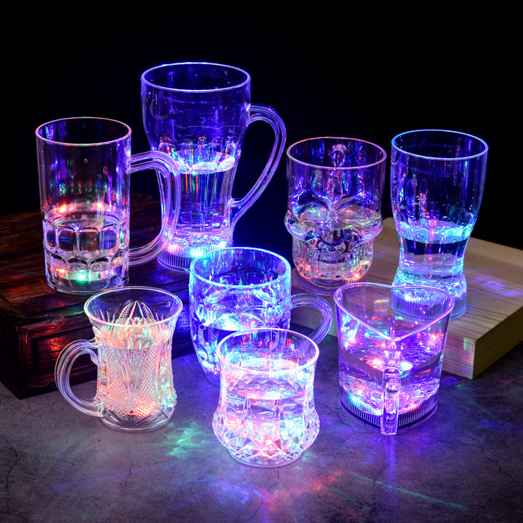 Dazzle color induction luminescence cup colorful Flash Beer Drink Cup Bar KTV theme Hotel Restaurant party supplies