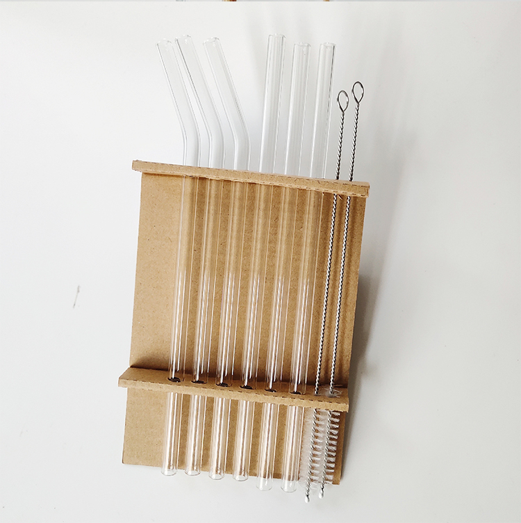 Package 6 glass straw heat resistant anti-lipstick transparent milk tea adult pregnant drink straw send brush Package 6 glass straw heat resistant anti-lipstick transparent milk tea adult pregnant drink straw send brush