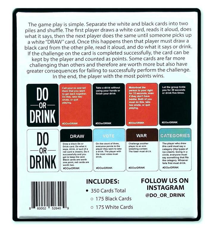Do Or Drink-Do Or Drink in English-Party Game Card University Beat That Game Card