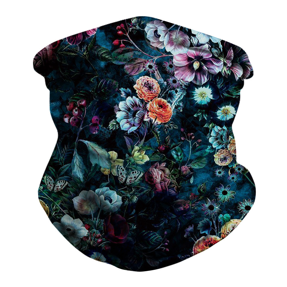 Amazon Flower Magic Face Towel Outdoor Sports Cycling Fishing Multi-Functional Scene Dustproof Ice Silk Bandana Mask
