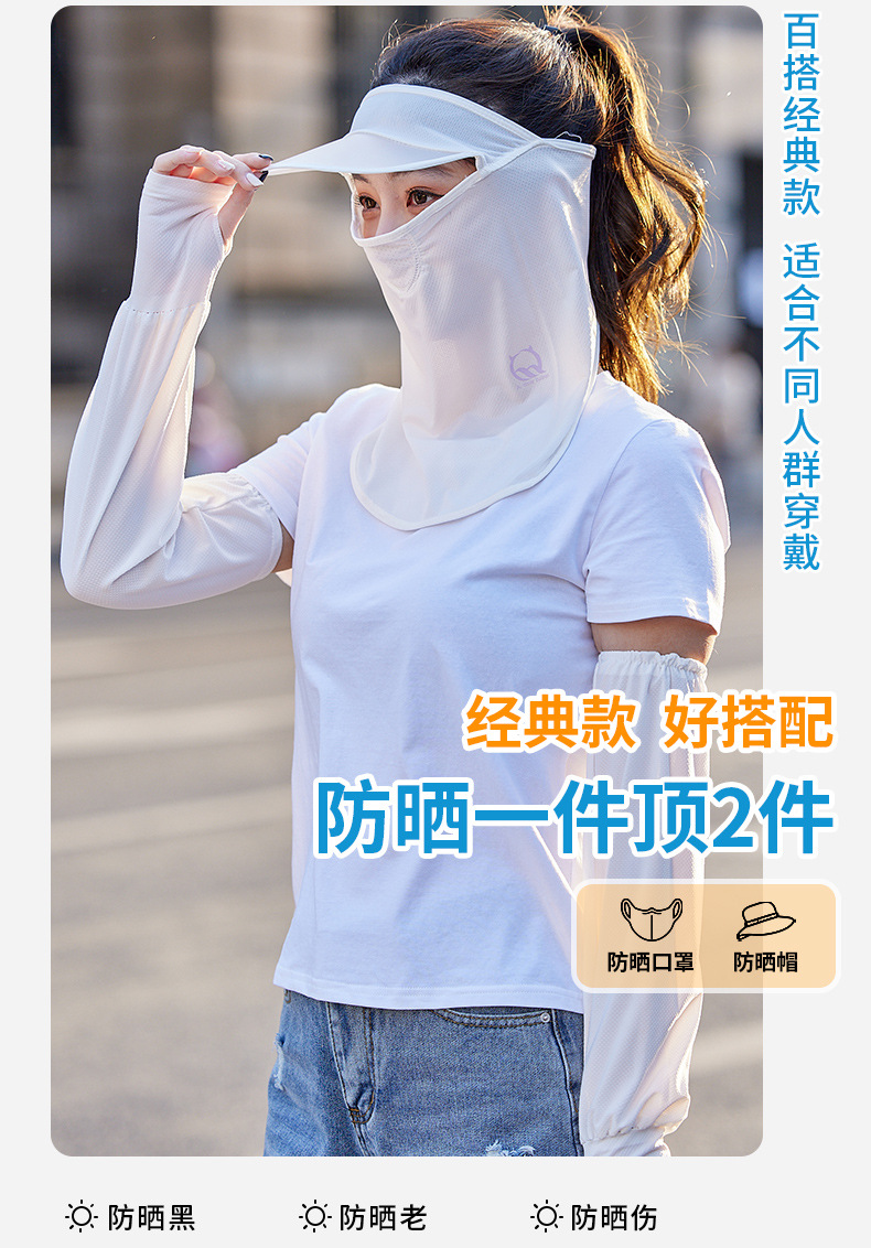 Summer New Sunscreen Mask Women's Full Face UV Protection Hat Ice Silk Thin Veil Dustproof Neck Mask Men Summer New Sunscreen Mask Women's Full Face UV Protection Hat Ice Silk Thin Veil Dustproof Neck Mask Men