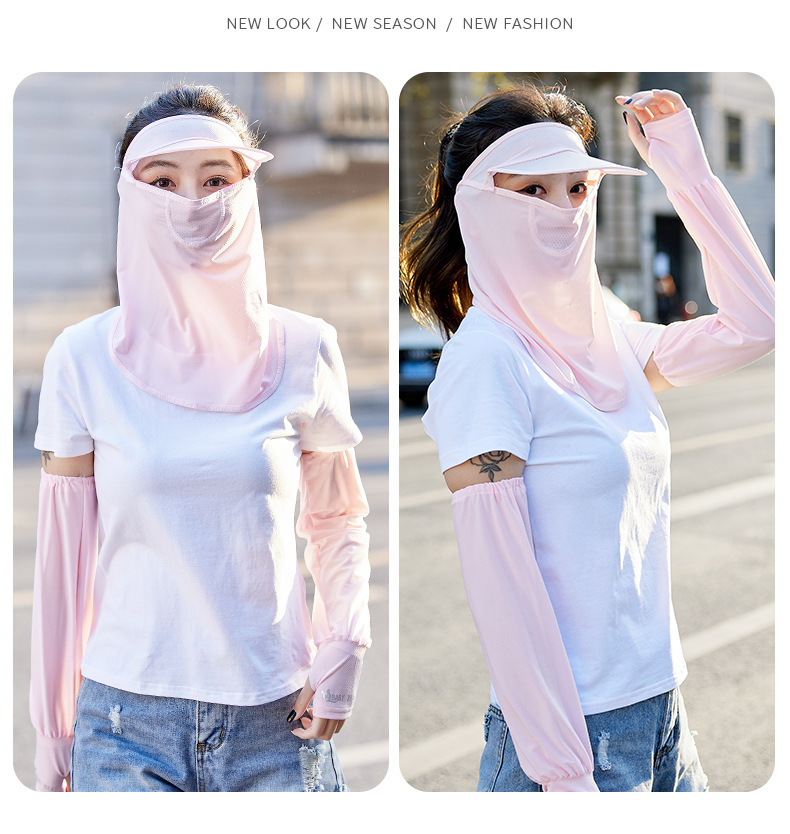 Summer New Sunscreen Mask Women's Full Face UV Protection Hat Ice Silk Thin Veil Dustproof Neck Mask Men Summer New Sunscreen Mask Women's Full Face UV Protection Hat Ice Silk Thin Veil Dustproof Neck Mask Men