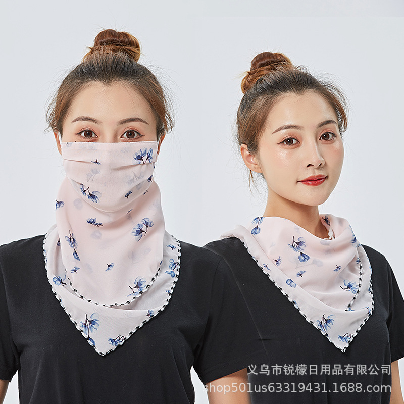 New summer Chiffon Silk Scarf Nighttime mask outdoor cycling UV mask neck breathable Sunshade mask New summer Chiffon Silk Scarf Nighttime mask outdoor cycling UV mask neck breathable Sunshade mask