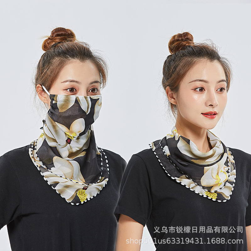 New summer Chiffon Silk Scarf Nighttime mask outdoor cycling UV mask neck breathable Sunshade mask New summer Chiffon Silk Scarf Nighttime mask outdoor cycling UV mask neck breathable Sunshade mask