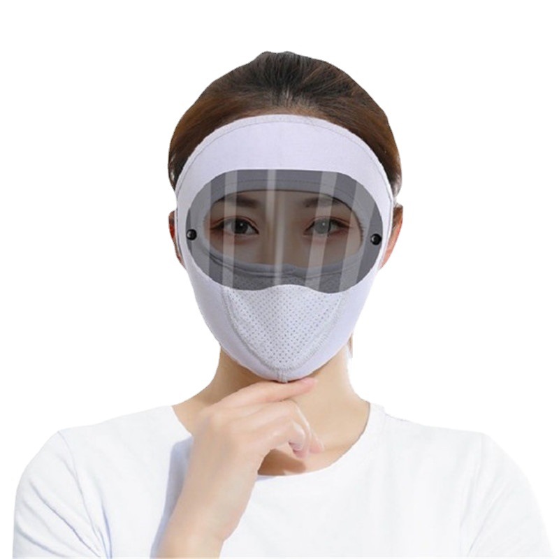 Summer Sun Block and Dustproof Goggles Mask Ice Silk Thin Mask Outdoor Cycling UV Protection Full Face Mask