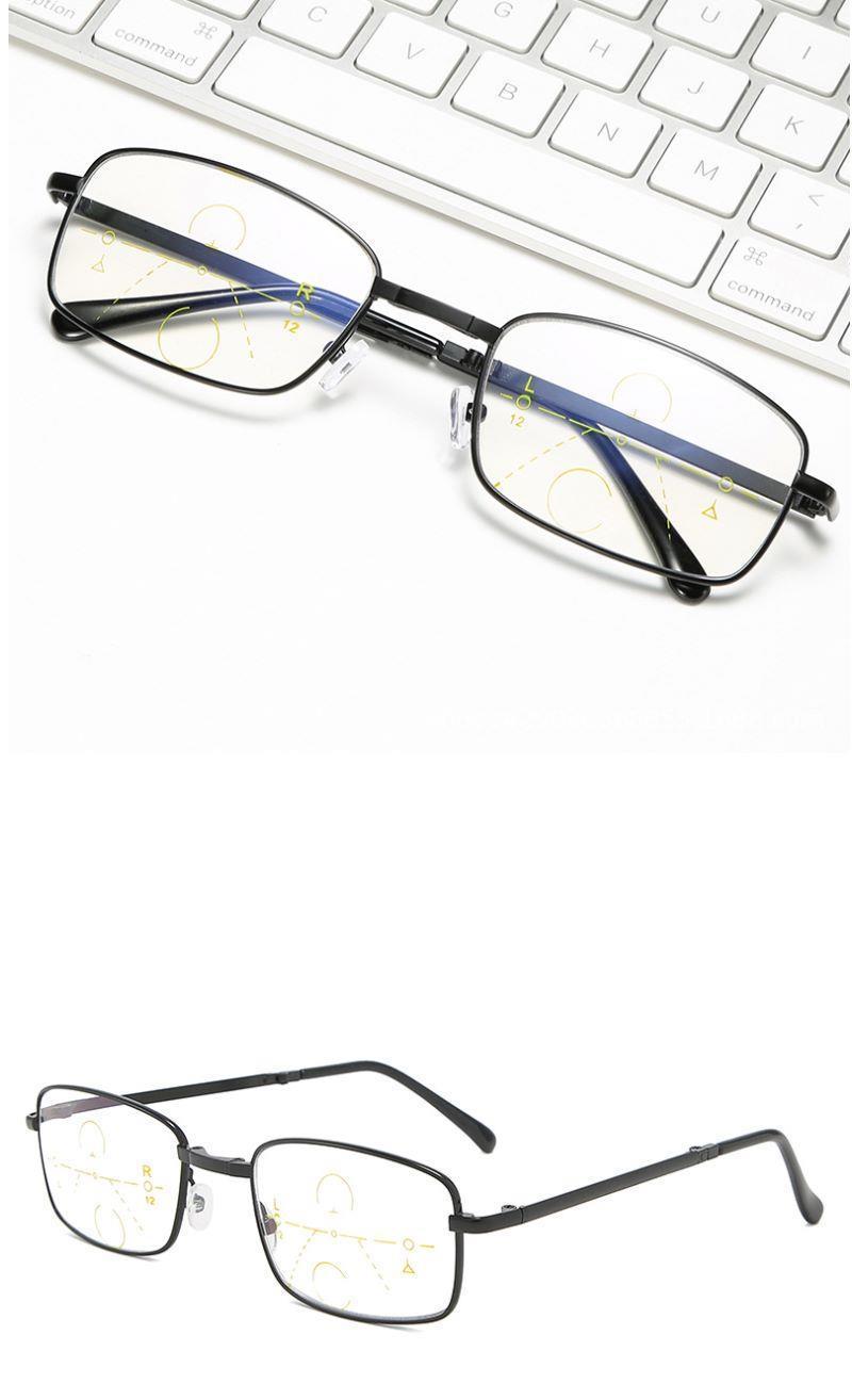 Folding anti-blue reading glasses for men anti-fatigue Smart Zoom progressive Multi-focus reading glasses Folding anti-blue reading glasses for men anti-fatigue Smart Zoom progressive Multi-focus reading glasses