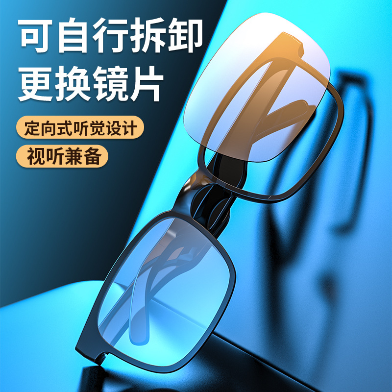 Cross-Border Anti-Blue Ray Headset 5.0 Audio Wireless Sports Waterproof Running Smart Bluetooth Glasses Headset Jie Li