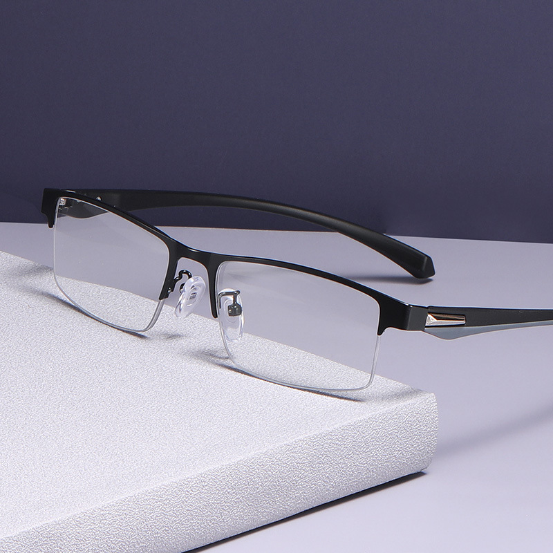 Anti-Blue Light Reading Glasses Progressive Multi-Focus Smart Zoom Dual-Use Comfortable Metal Business Reading Glasses
