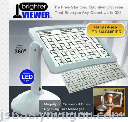 LED screen magnifier reading glasses 180 degrees rotating bracket