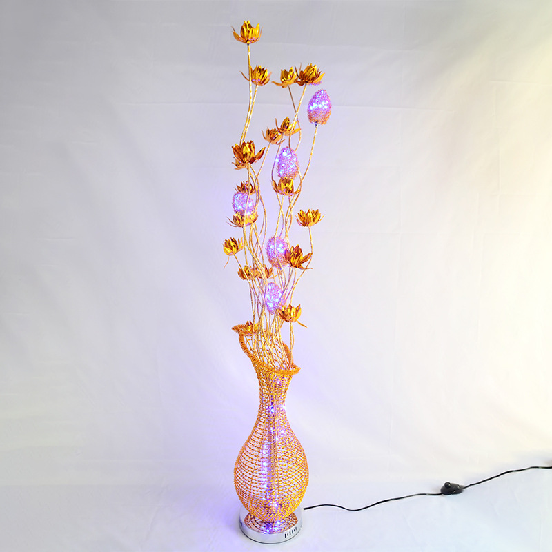 Led Red Floor Lamp Wedding Road Lead Aluminum Steel Artisan Vase Creative Living Room Decoration Nordic Style