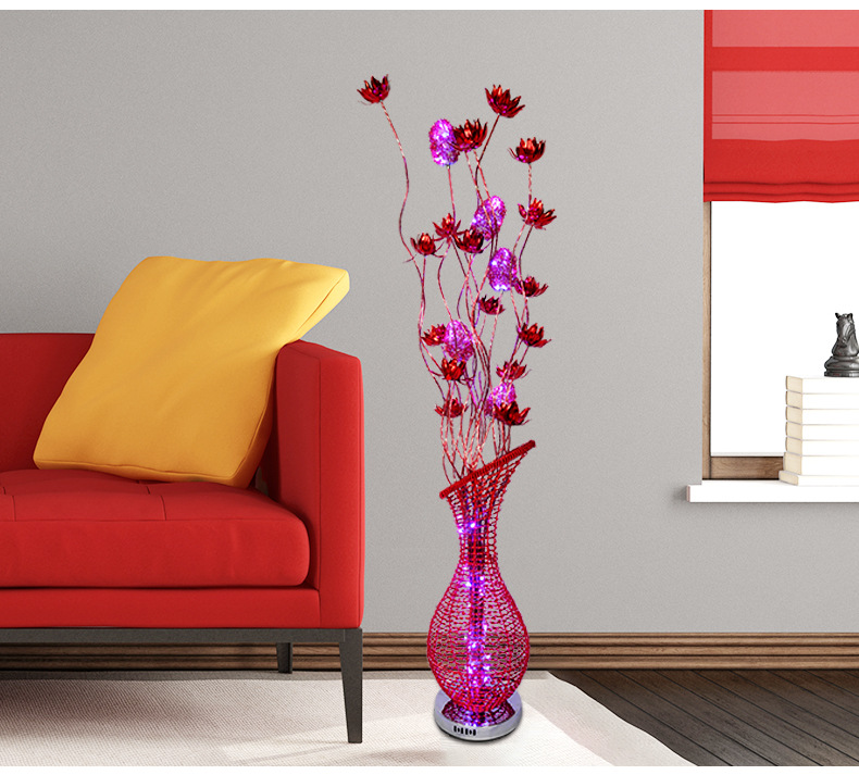 Led Red Floor Lamp Wedding Road Lead Aluminum Steel Artisan Vase Creative Living Room Decoration Nordic Style Led Red Floor Lamp Wedding Road Lead Aluminum Steel Artisan Vase Creative Living Room Decoration Nordic Style