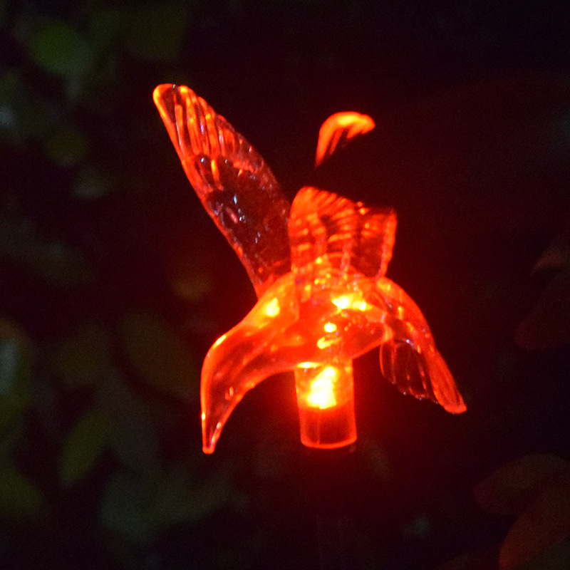 Solar Lawn Lamp Butterfly Dragonfly Bird Colorful LED Decorative Lighting Floor Outlet Lead Street Lamp