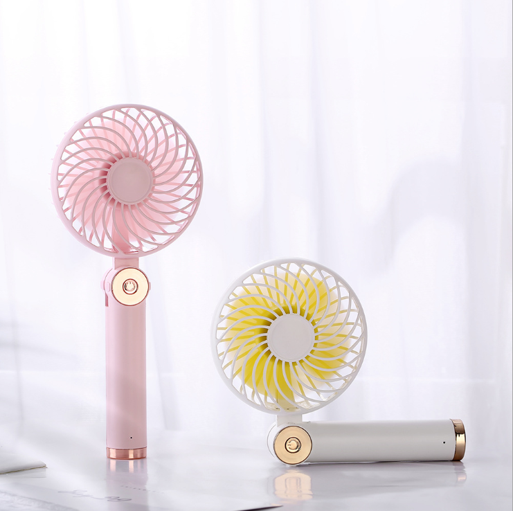 Rotary folding small fan USB charging handheld mini desktop small fan with charging pad function