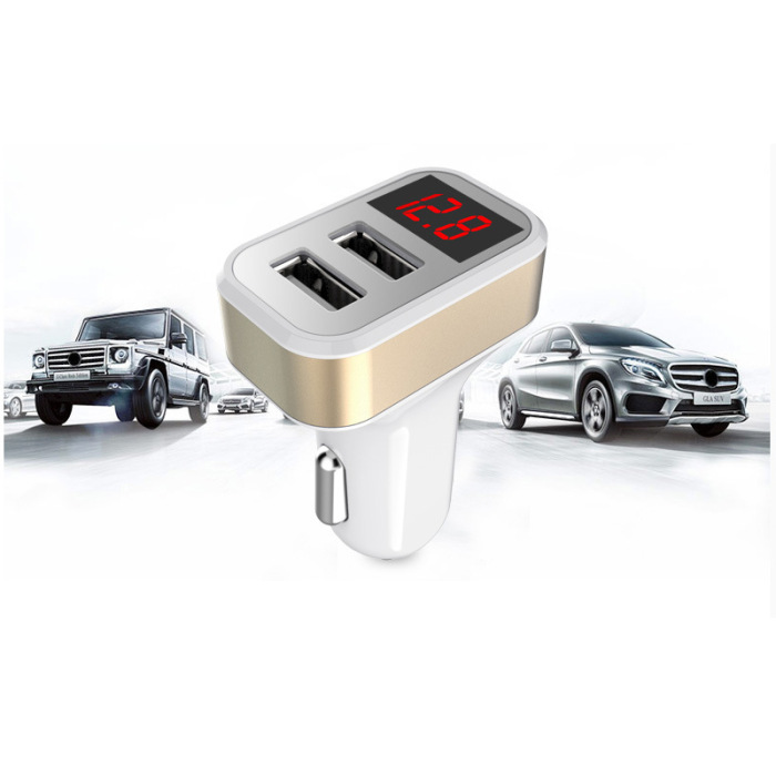 Car Charger Dual USB voltage display car charging electronic products Fast Charger 2.1A Car Charger Dual USB voltage display car charging electronic products Fast Charger 2.1A