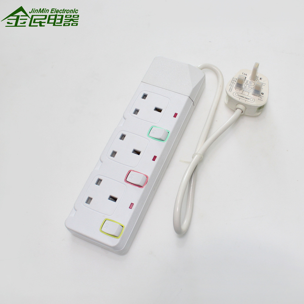 British Standard Power Strip Four-Position Patch Board with Switch Power Strip Connector Socket Patch Board 194