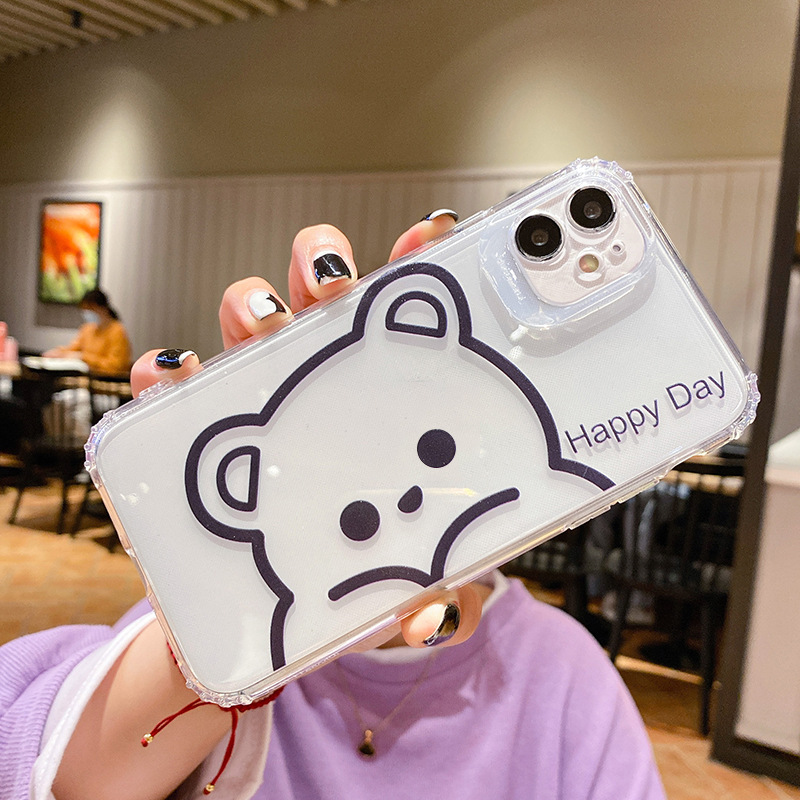 For Iphone11 New Transparent Bear Mobile Phone Shell for iPhone 12Promax Creative Silicone Phone Protective Case For Iphone11 New Transparent Bear Mobile Phone Shell for iPhone 12Promax Creative Silicone Phone Protective Case