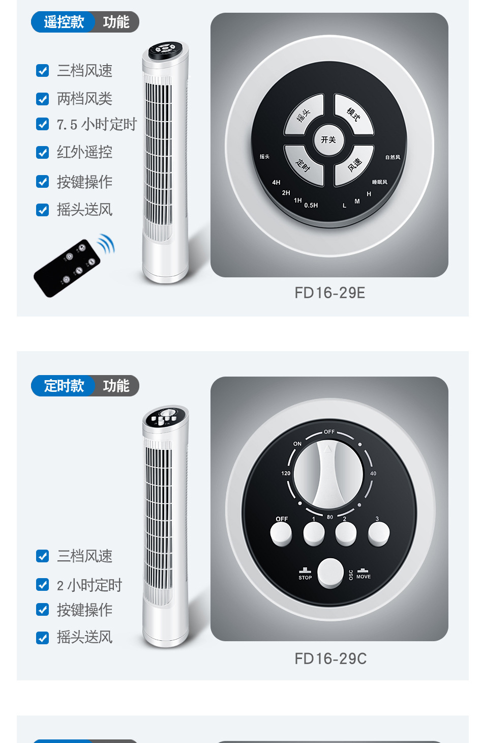 New household remote control tower fan mechanical mute floor fan vertical timing bladeless fan gift base price