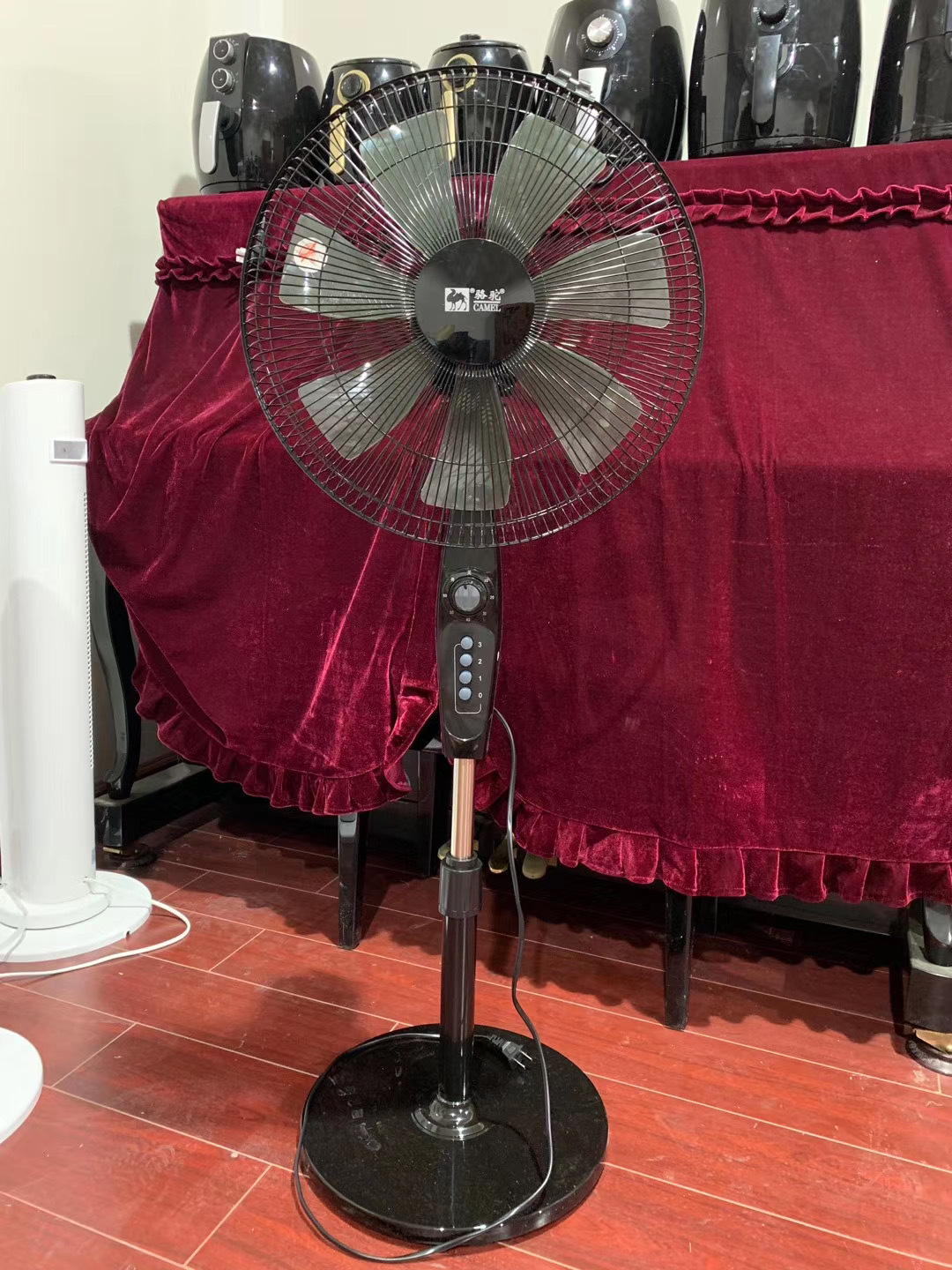 Processing Floor Fan Home Dormitory Mechanical Remote Control Vertical Fan Student Wind Mute Shaking Head Heavy Chassis