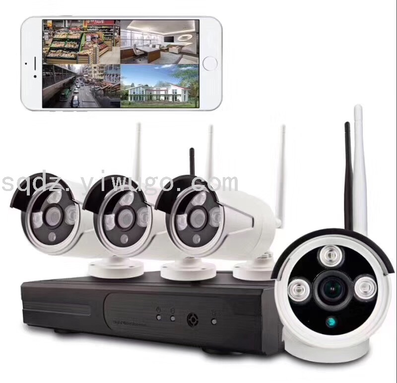 Wireless Monitoring Equipment Set System Monitor HD Outdoor 4-Way Home Complete Set Supermarket Commercial Camera