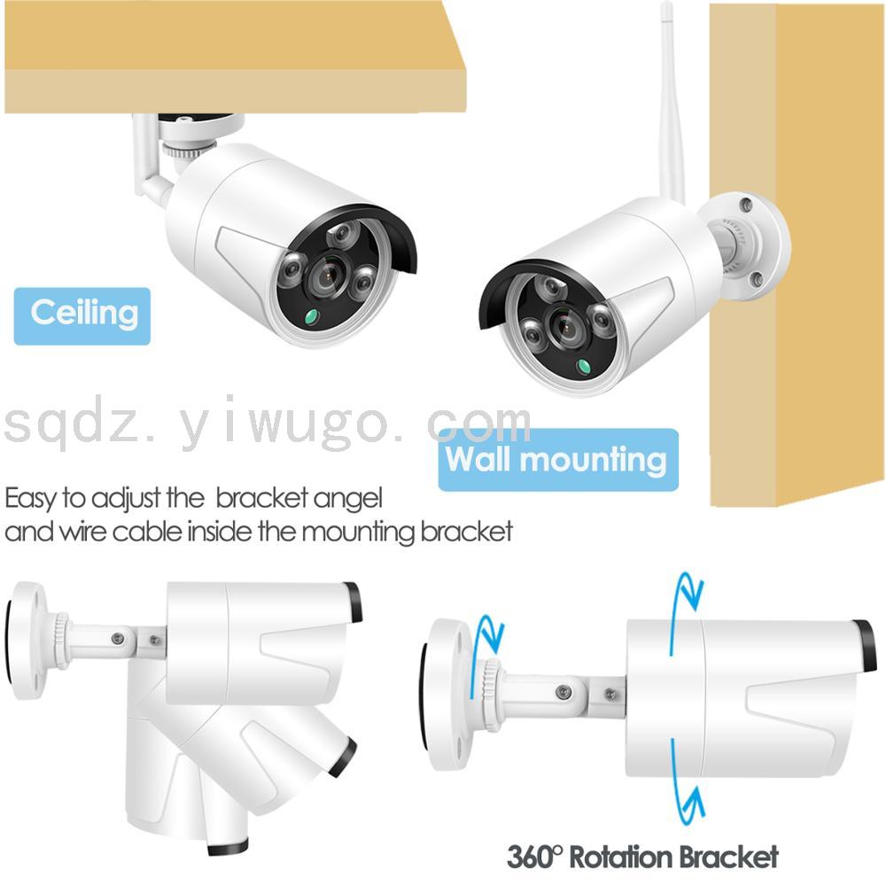 Wireless Monitoring Equipment Set System Monitor HD Outdoor 4-Way Home Complete Set Supermarket Commercial Camera