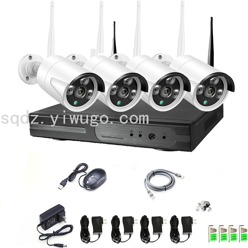 Wireless Monitoring Equipment Set System Monitor HD Outdoor 4-Way Home Complete Set Supermarket Commercial Camera