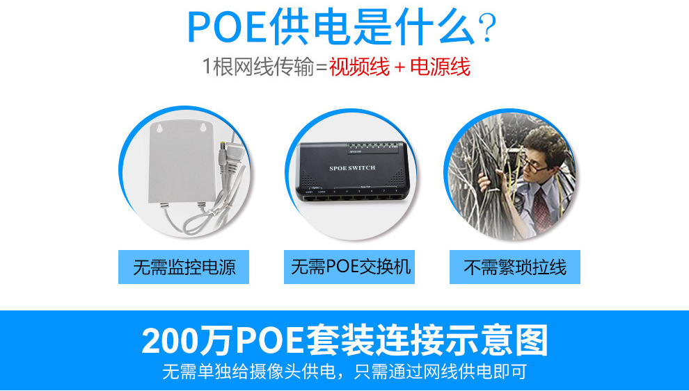 Dahua Dahua Network Monitoring Equipment Set 2 Million HD Night Vision PoE Power Supply Video Recorder Camera