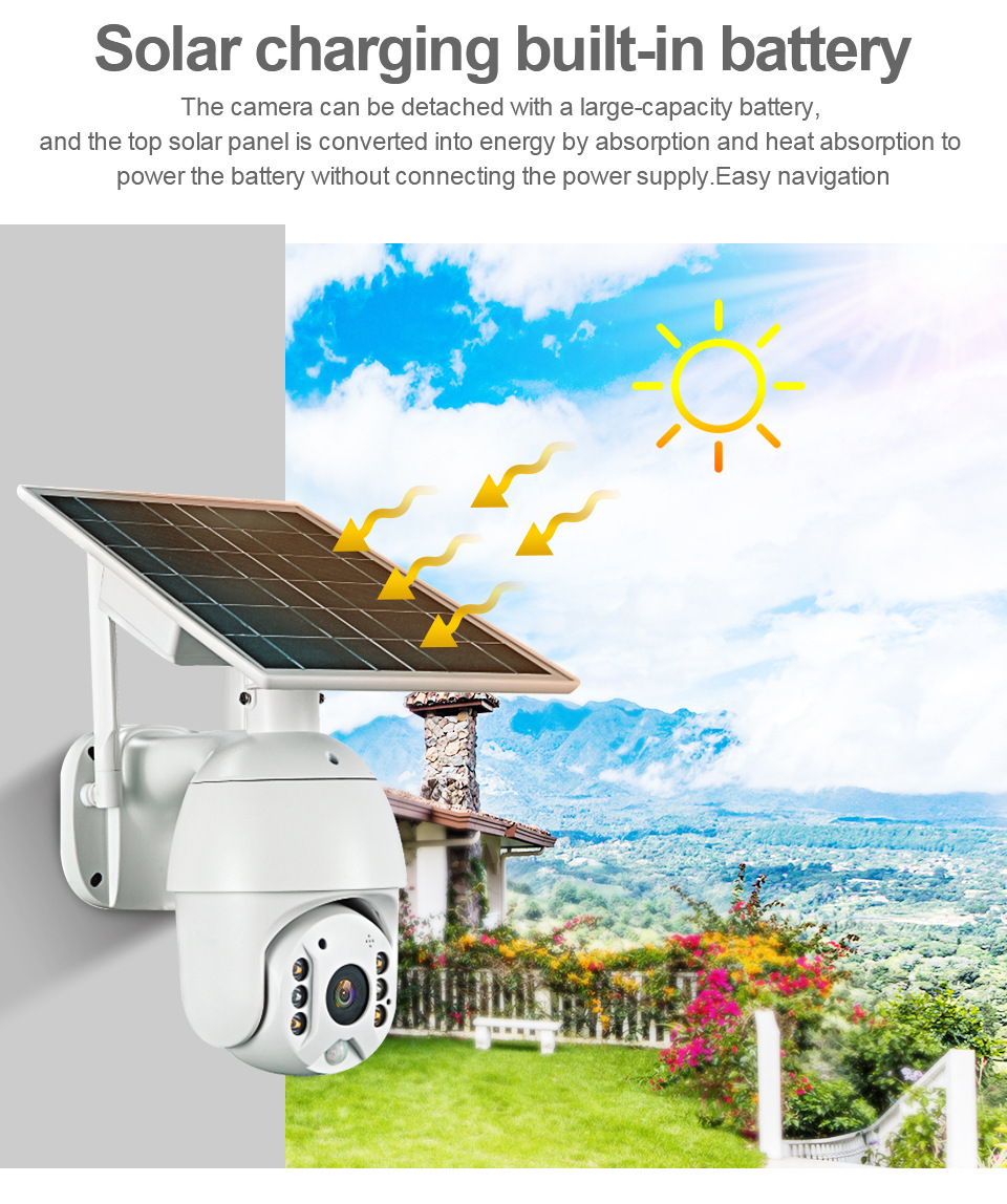 Solar Surveillance Camera 4G Outdoor 1080P HD Smart Security Protection Equipment Wireless WiFi Camera Solar Surveillance Camera 4G Outdoor 1080P HD Smart Security Protection Equipment Wireless WiFi Camera