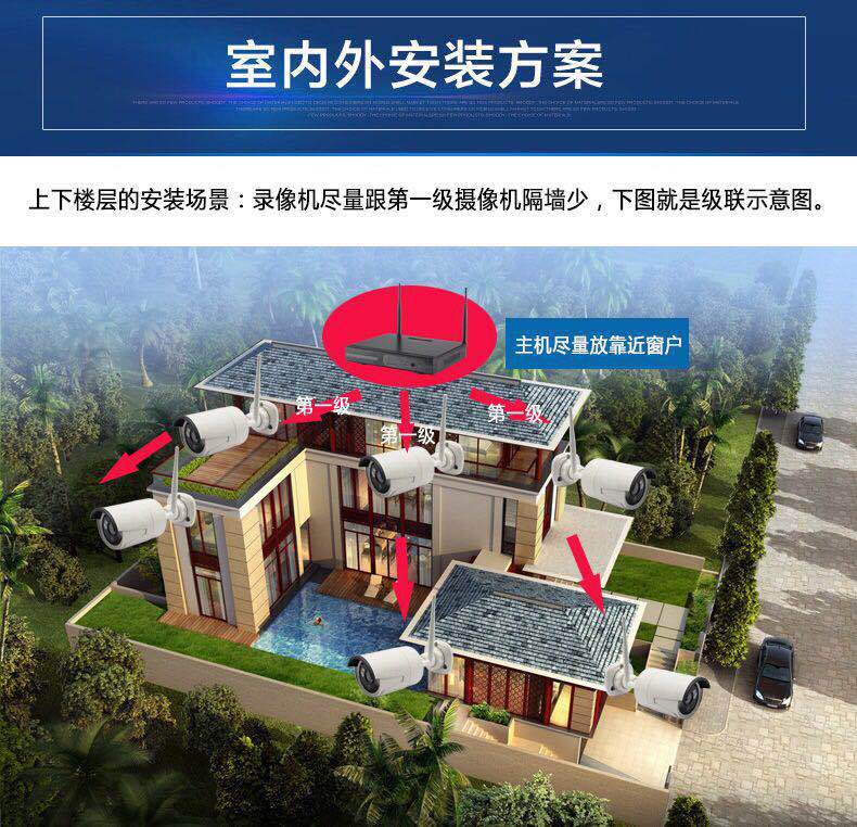 8-Way HD Wireless Monitoring Equipment Set Indoor Outdoor Waterproof Bullet Camera Smart WiFi Factory Direct Sales 1080P 8-Way HD Wireless Monitoring Equipment Set Indoor Outdoor Waterproof Bullet Camera Smart WiFi Factory Direct Sales 1080P