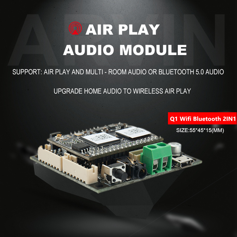 Wireless Music Box WiFi Bluetooth 5.0 Two-in-One Wireless Network Audio Receiver Wireless Bluetooth Module
