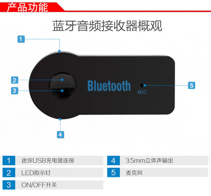 Bluetooth Receiver 3.5mm Wireless 4.0 Bluetooth Adapter Aux Car Mounted Bluetooth Sound Receiver Converter Bluetooth Receiver 3.5mm Wireless 4.0 Bluetooth Adapter Aux Car Mounted Bluetooth Sound Receiver Converter