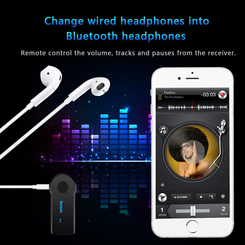 3.5mm Car Wireless Audio Bluetooth Receiver Aux Interface Bluetooth Adapter Music Stereo