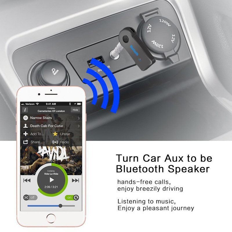 3.5mm Car Wireless Audio Bluetooth Receiver Aux Interface Bluetooth Adapter Music Stereo
