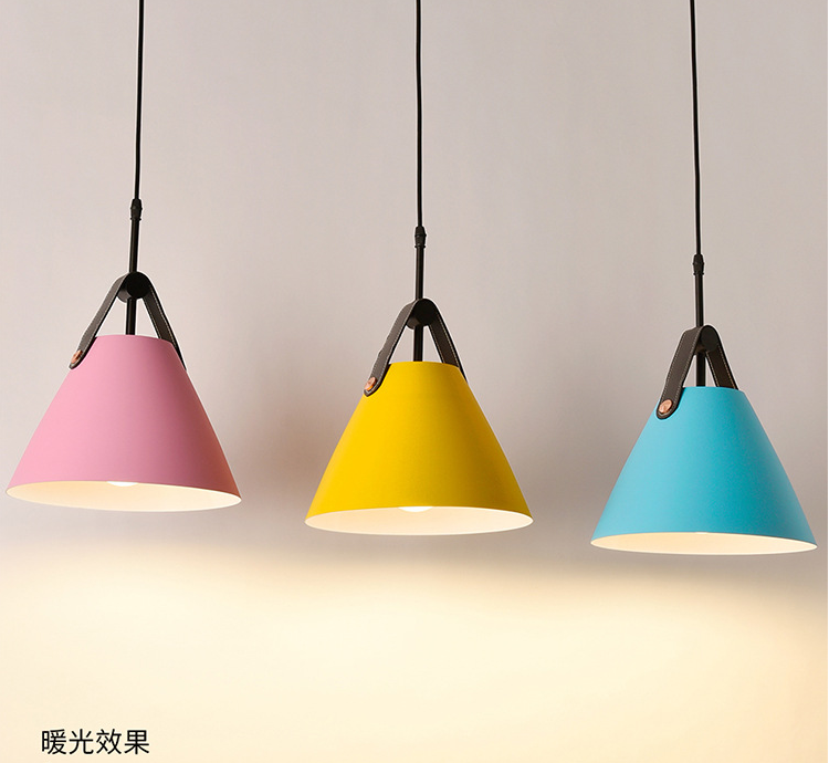Nordic chandelier creative restaurant bar table lamp personality cafe chandelier macaron iron lamps