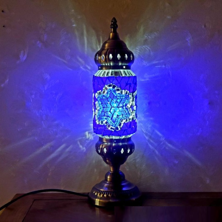 European Turkey Maan Coffee Decorative Table Lamp Glass Bohemian Style Bed &amp; Breakfast Bar Mosaic Table Lamp
