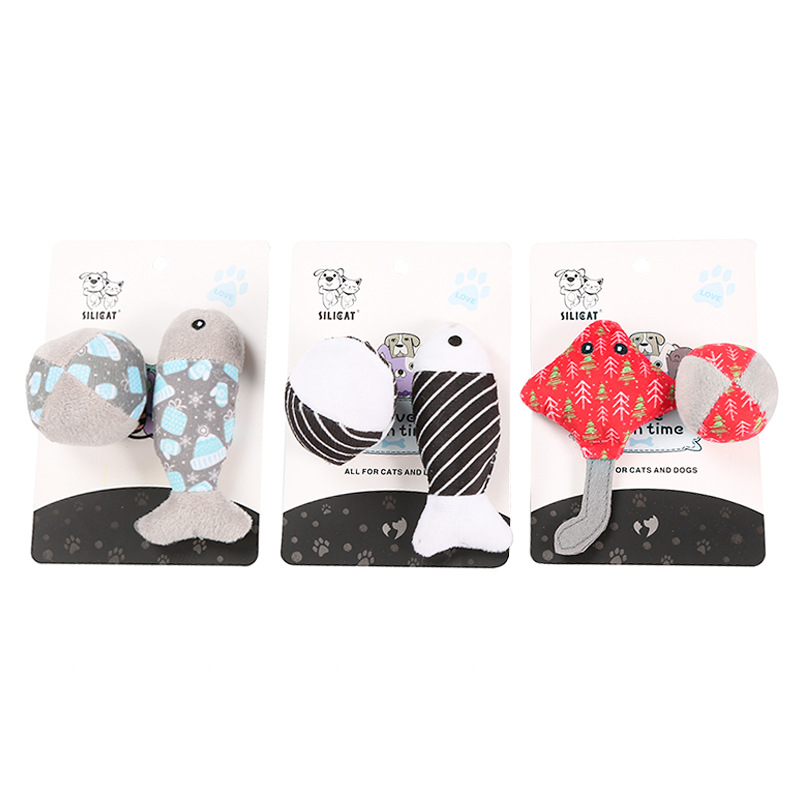 Wholesale PET cat toy set Combination Paper Card Mouse ball Fish Factory