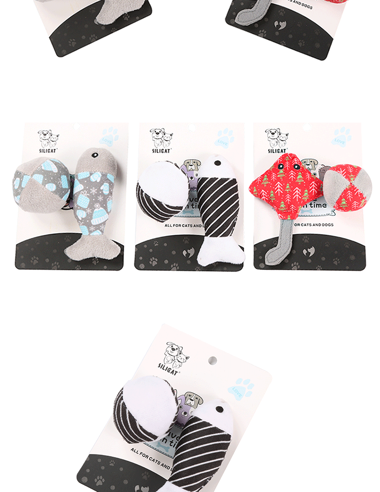 Wholesale PET cat toy set Combination Paper Card Mouse ball Fish Factory