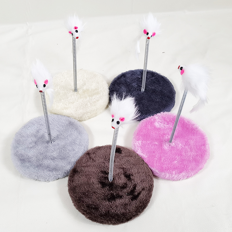New round Amusement Plate Pet Supplies Cat Educational Toy Spring Plush Mouse Factory Wholesale Cross-Border New round Amusement Plate Pet Supplies Cat Educational Toy Spring Plush Mouse Factory Wholesale Cross-Border