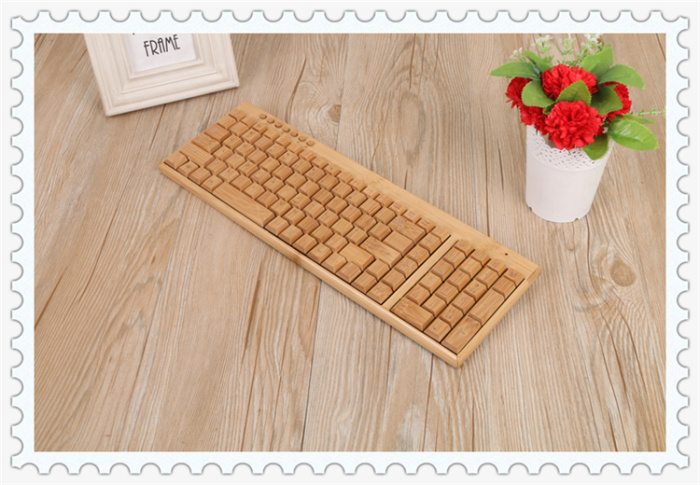 Wireless bamboo keyboard and mouse a set of two-key area bamboo computer accessories set Wireless bamboo keyboard and mouse a set of two-key area bamboo computer accessories set