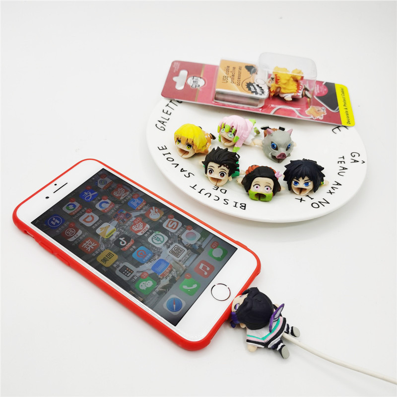 Kimetsu No Yaiba USB Cable Protection Sleeve Tanjirou Mi Dou Yiyong Shan Yi Ghost Destroy Doll Doll Kimetsu No Yaiba USB Cable Protection Sleeve Tanjirou Mi Dou Yiyong Shan Yi Ghost Destroy Doll Doll
