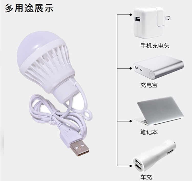 3.7V to 5V with USB Cable Bulb Camping Stall 5V Power Bank Small Solar System Power Supply Bulb
