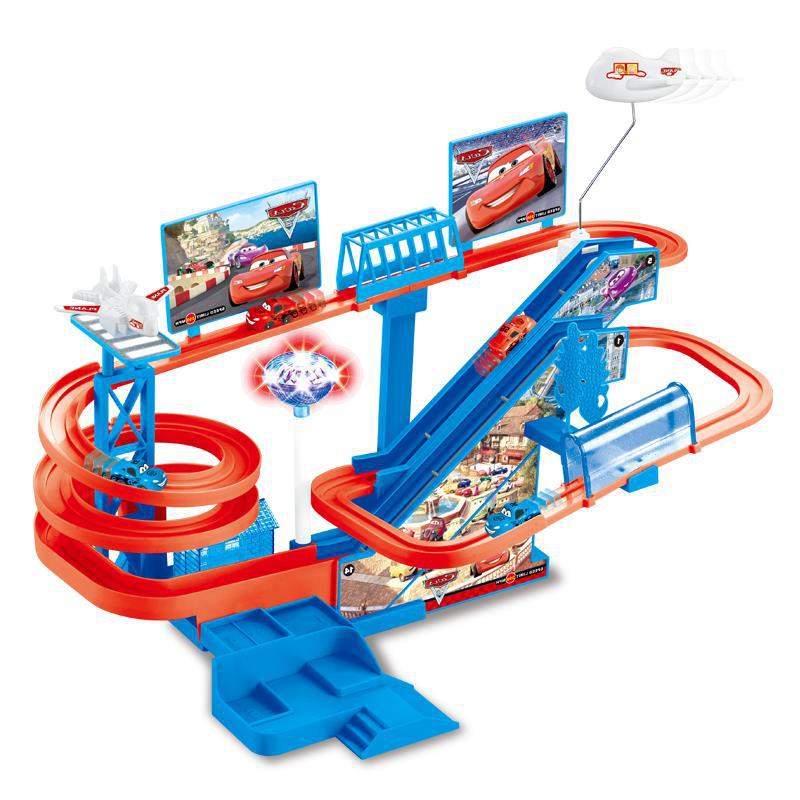 Electric Rotating Car Story Assembly Educational Parent-Child Toy Children&#039;s Rail Car with USB Cable Toy Car